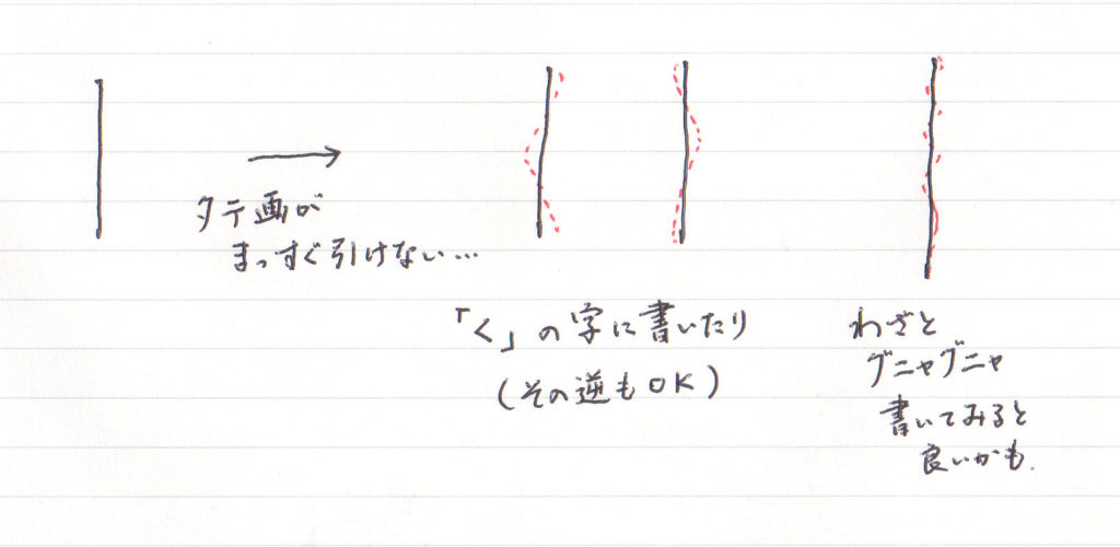 タテの線が一番むずかしい まっすぐ引く方法とは