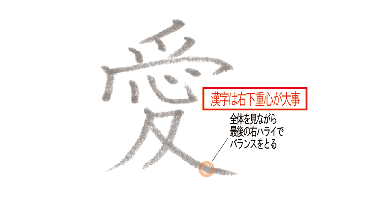 【漢字は右下を重くすると良い感じに！】漢字の綺麗な書き方