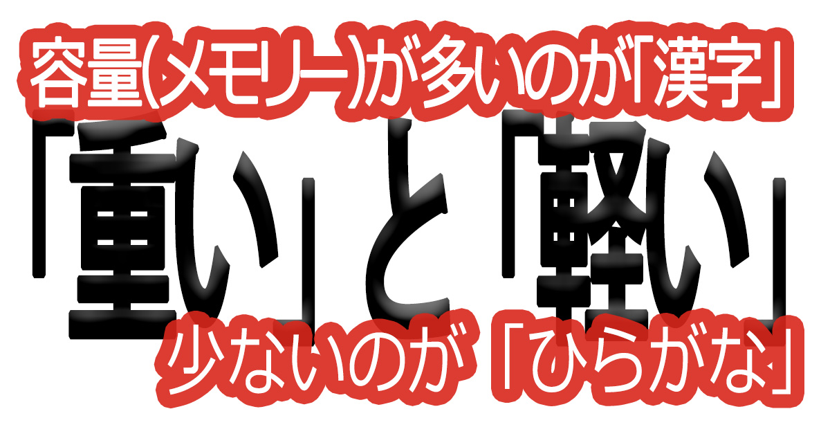 綺麗な文字の書き方(70)【容量（メモリー）が多いのが「漢字」少ないのが「ひらがな」】
